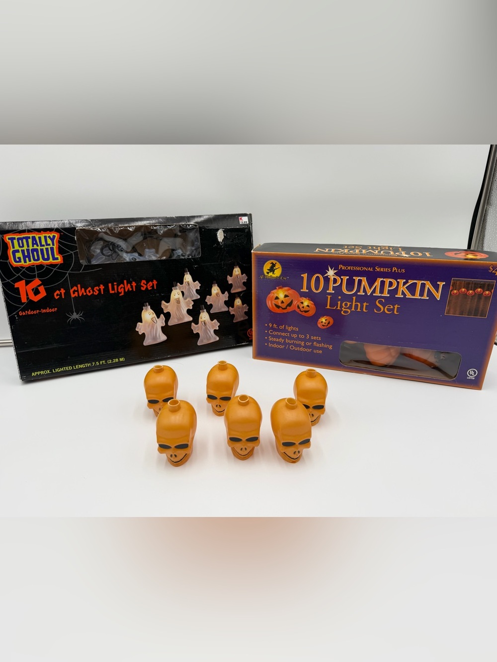 Vintage Halloween String Light Lot Ghost Skull Pumpkin Indoor Outdoor Decor